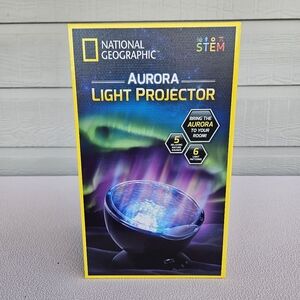 National Geographic Aurora Light Projector STEM 6 Light Patterns 5 Nature Sounds